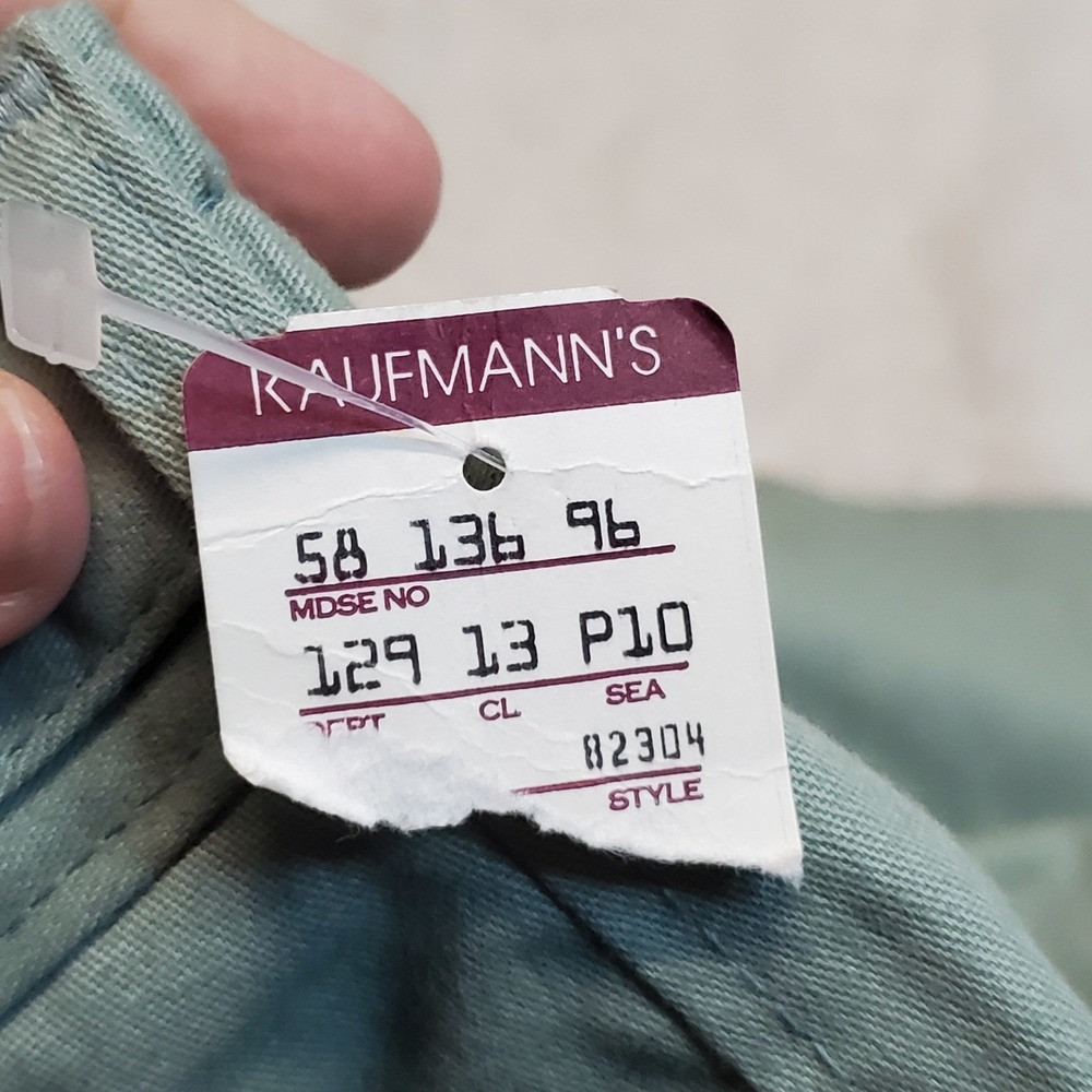 NWT Vintage Grand Slam Sage Green Pleated 7" Inseam High Rise Casual Shorts 36 - Picture 4 of 8